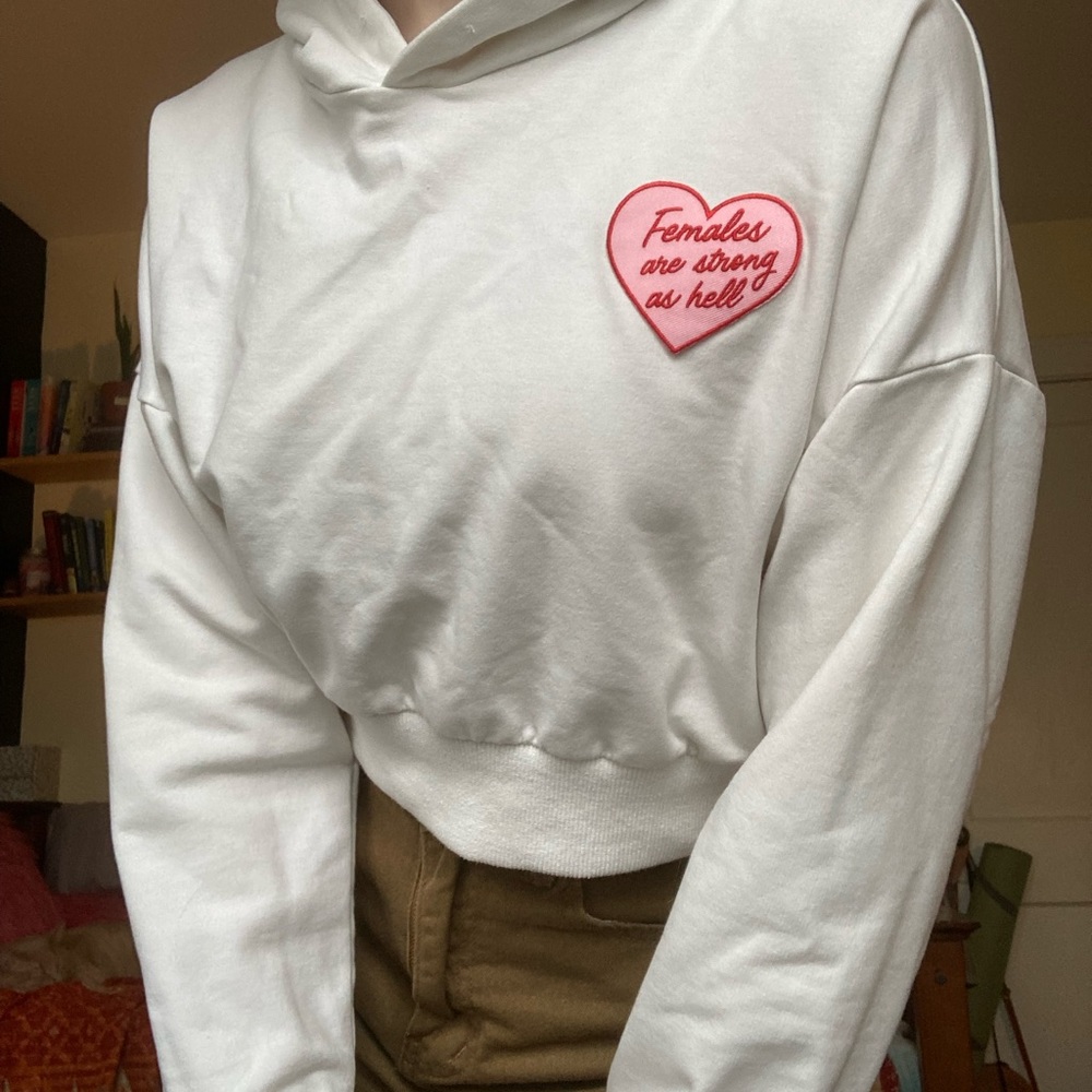 White Cropped Women’s Sweatshirt